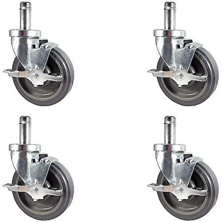 Casterhq Caster Barn, NEW 5" Caster set for Metro Wire Shelving, Cas, PK4 HD5050-12-PLY-TLB-SO4